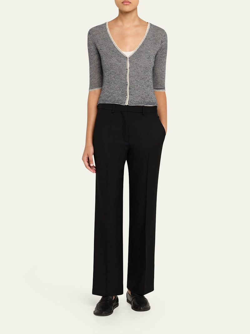 Vince Micro-Stripe V-Neck Cardigan outlook