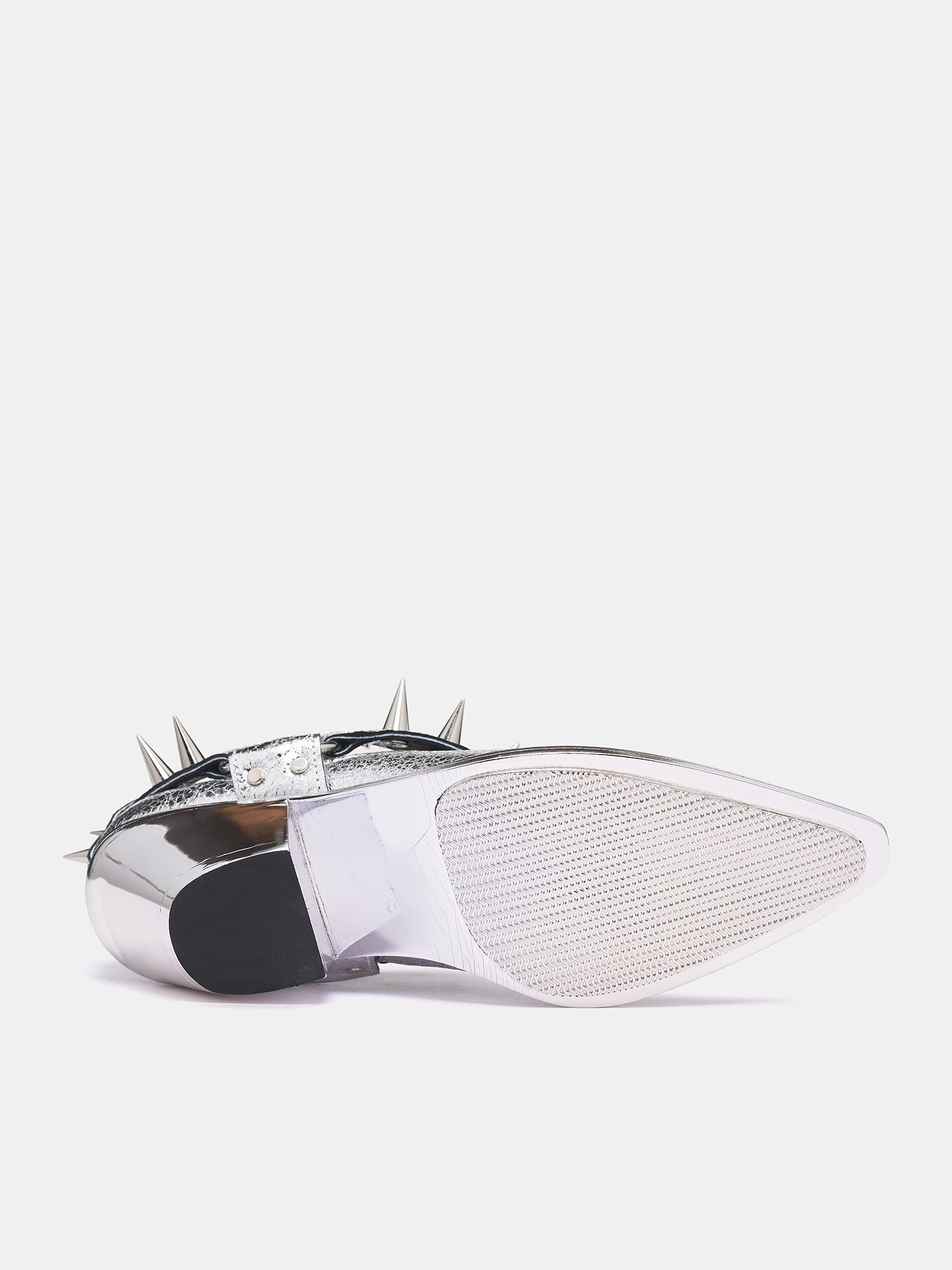 Metallic Spiked Ankle Boot - 6