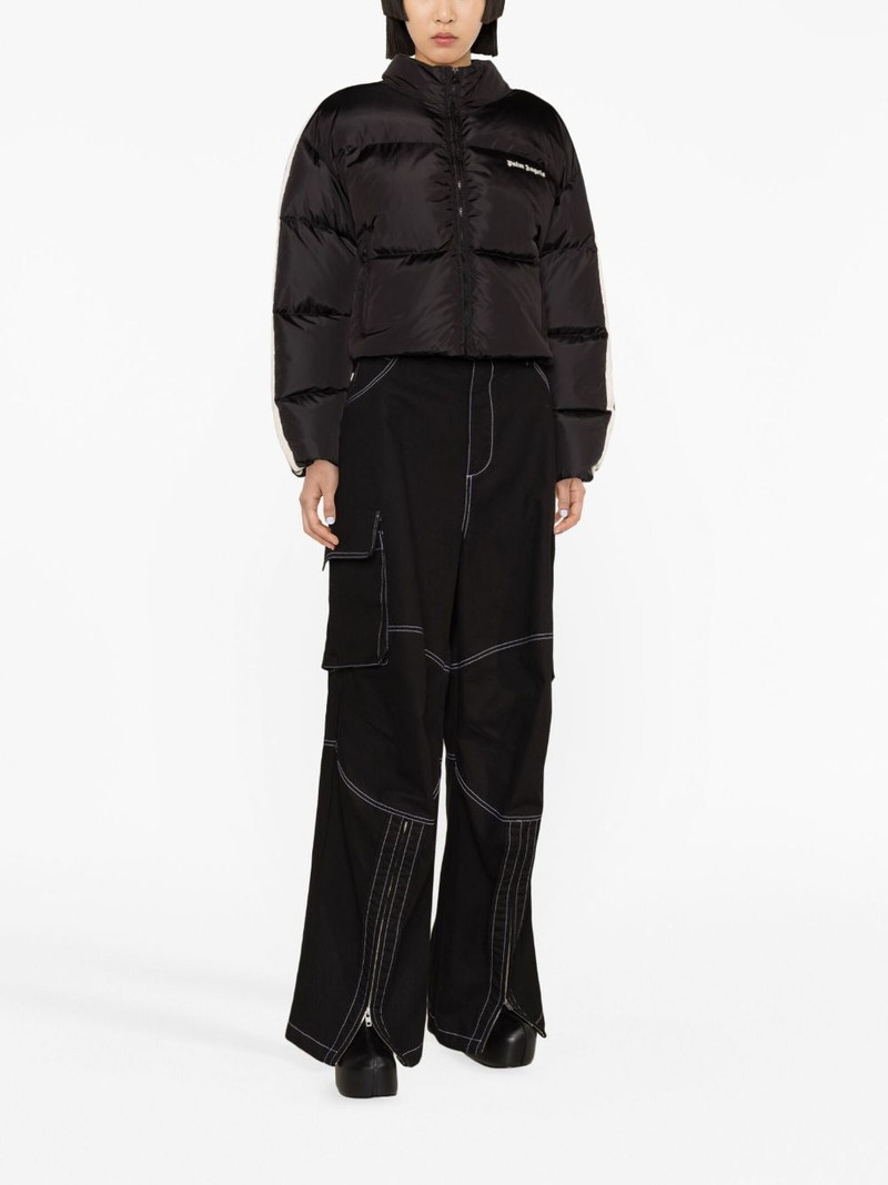 Palm Angels logo-embroidered puffer jacket outlook