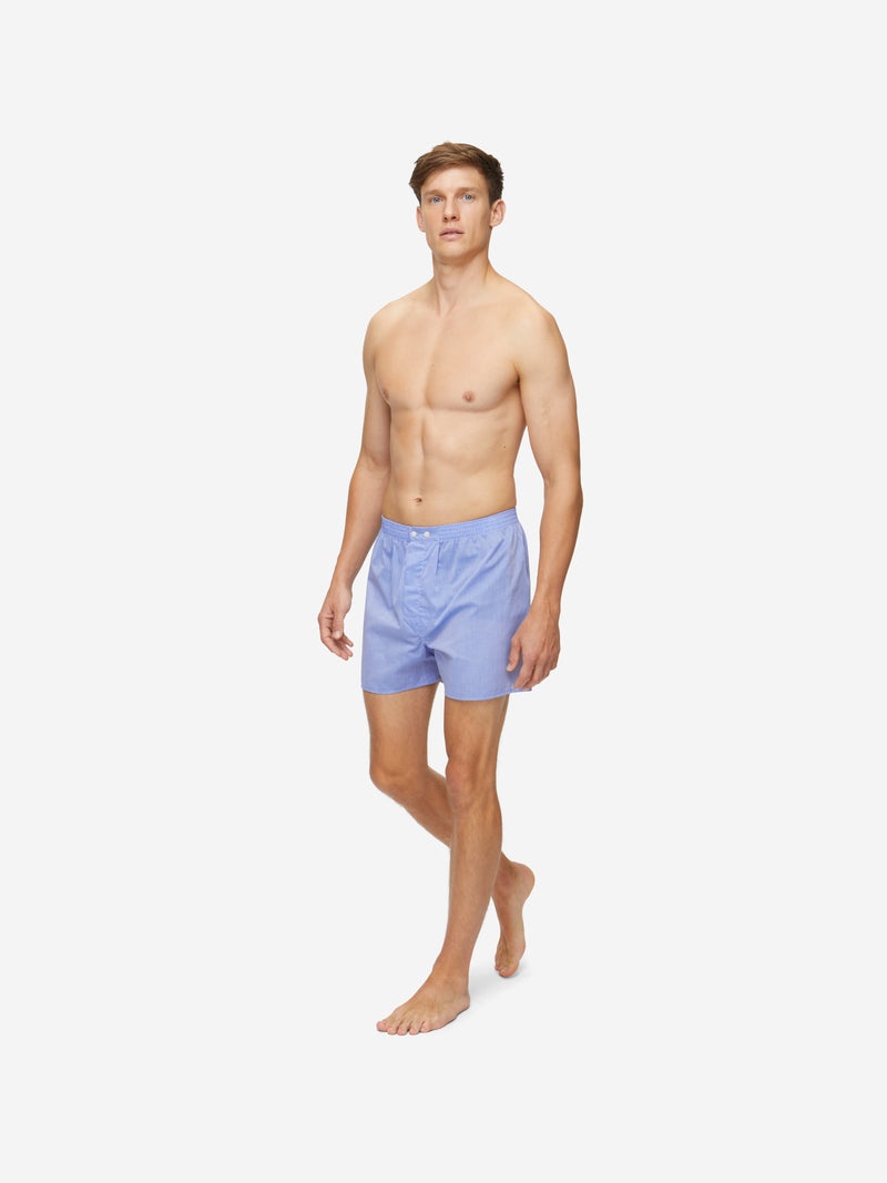 Men's Classic Fit Boxers Amalfi Cotton Batiste Blue - 4