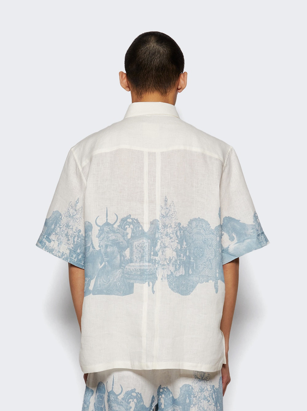Shirt With Hubert Object Print Blue And White - 4