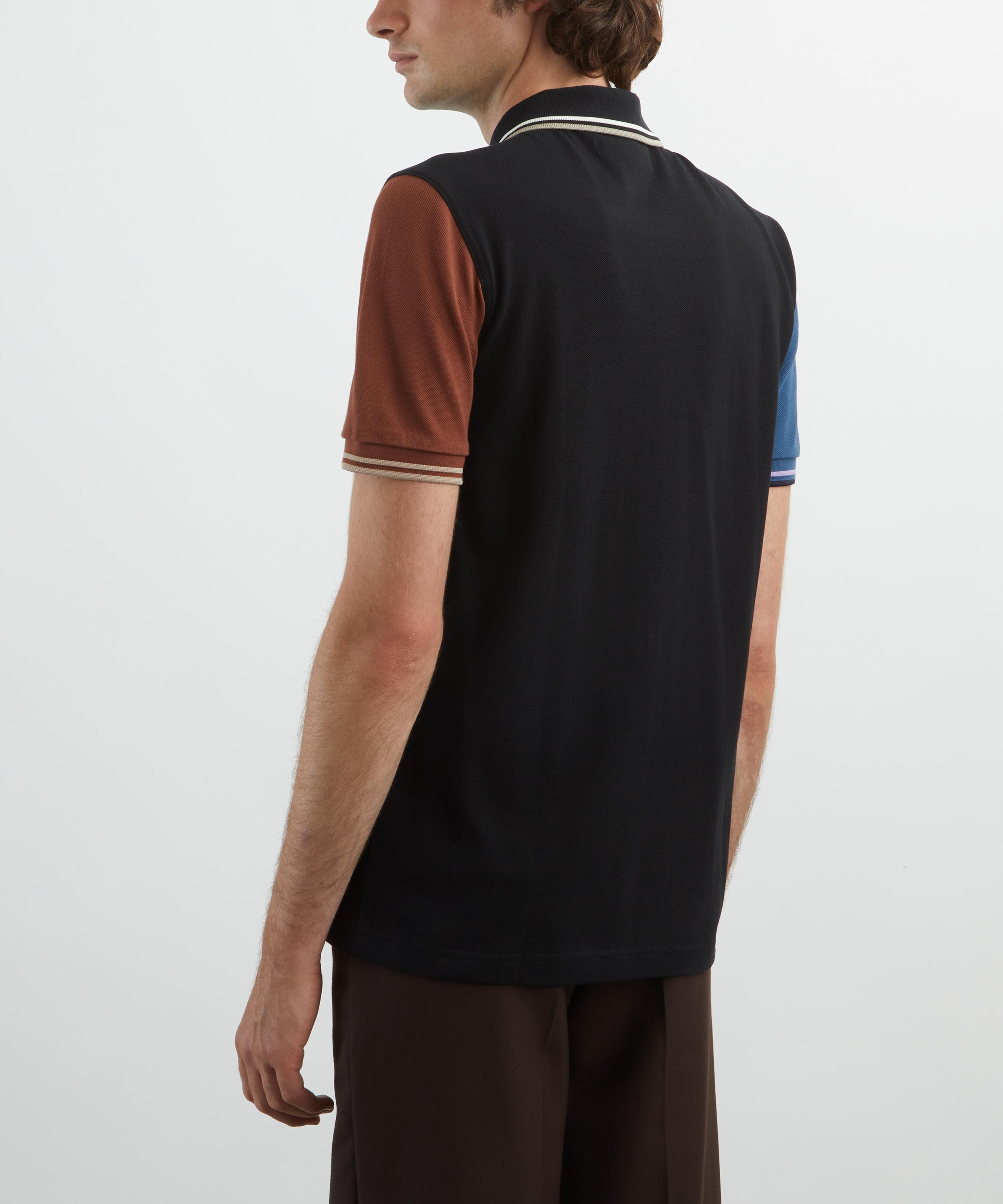 x Fred Perry Colour Block Black Polo Shirt - 4