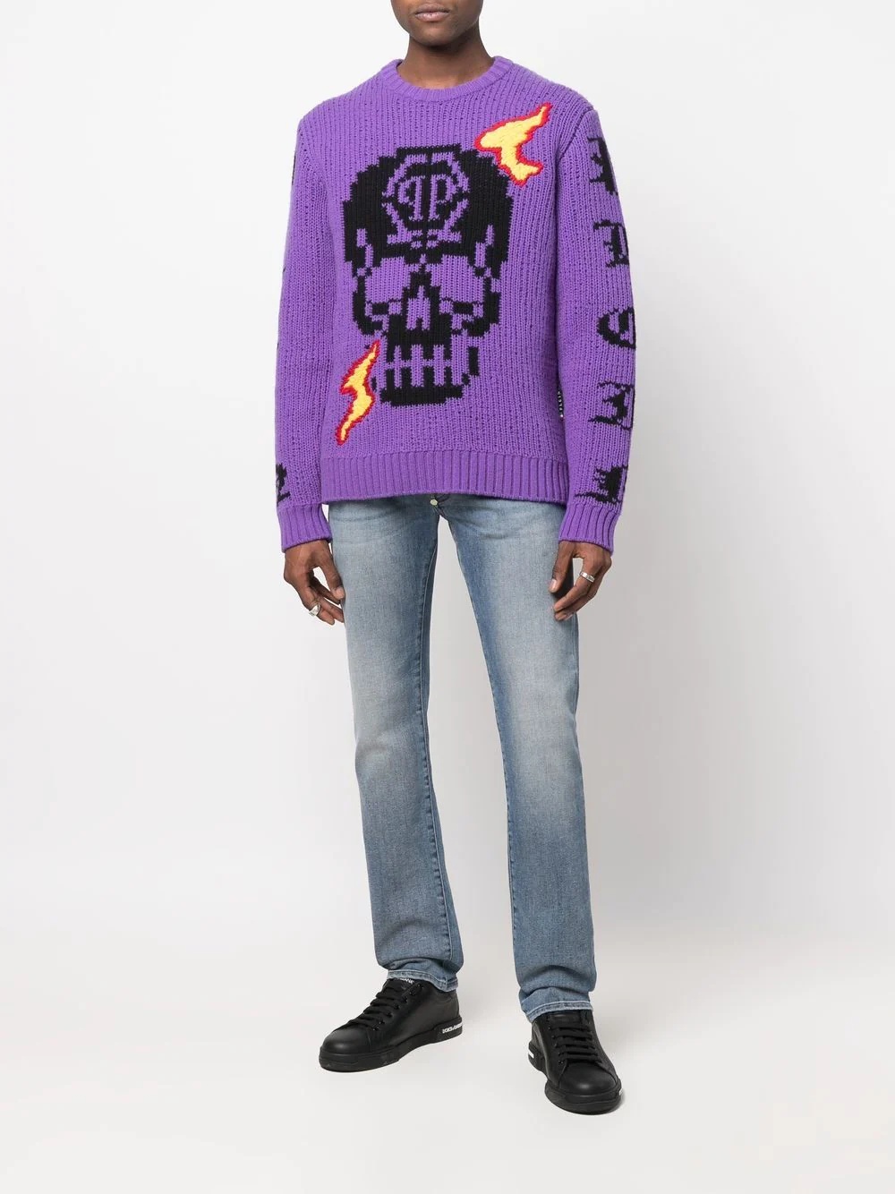 Skull logo embroidered jumper - 2