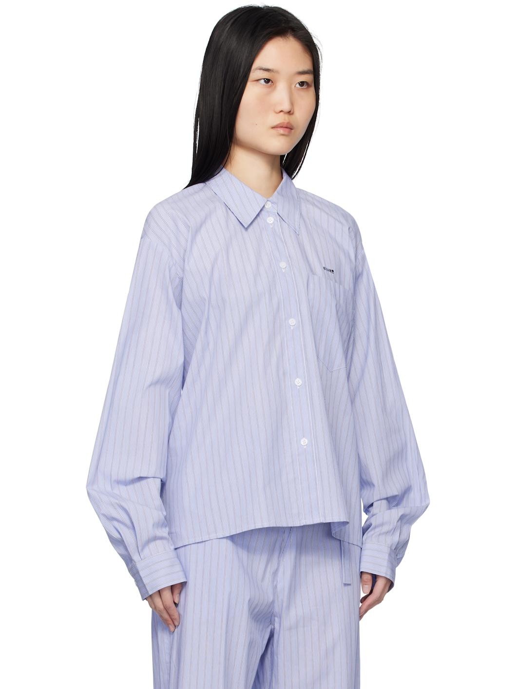 Blue Stripe Square Shape Shirt - 2
