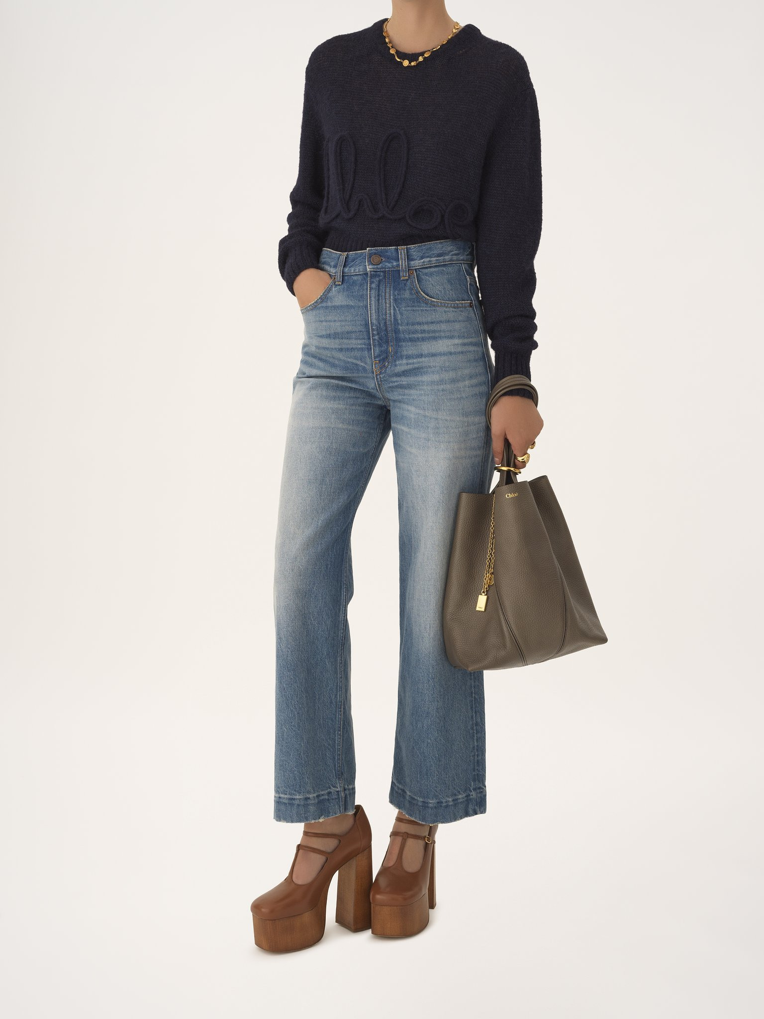 CHLOÉ SPIN TOTE BAG IN GRAINED LEATHER - 7
