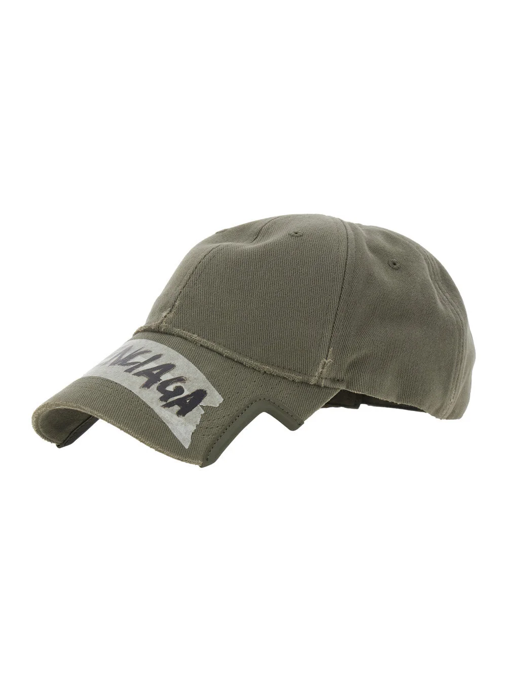Balenciaga Men Green Baseball Cap With Maxi Logo Lettering On The Front In Cotton Man - 1