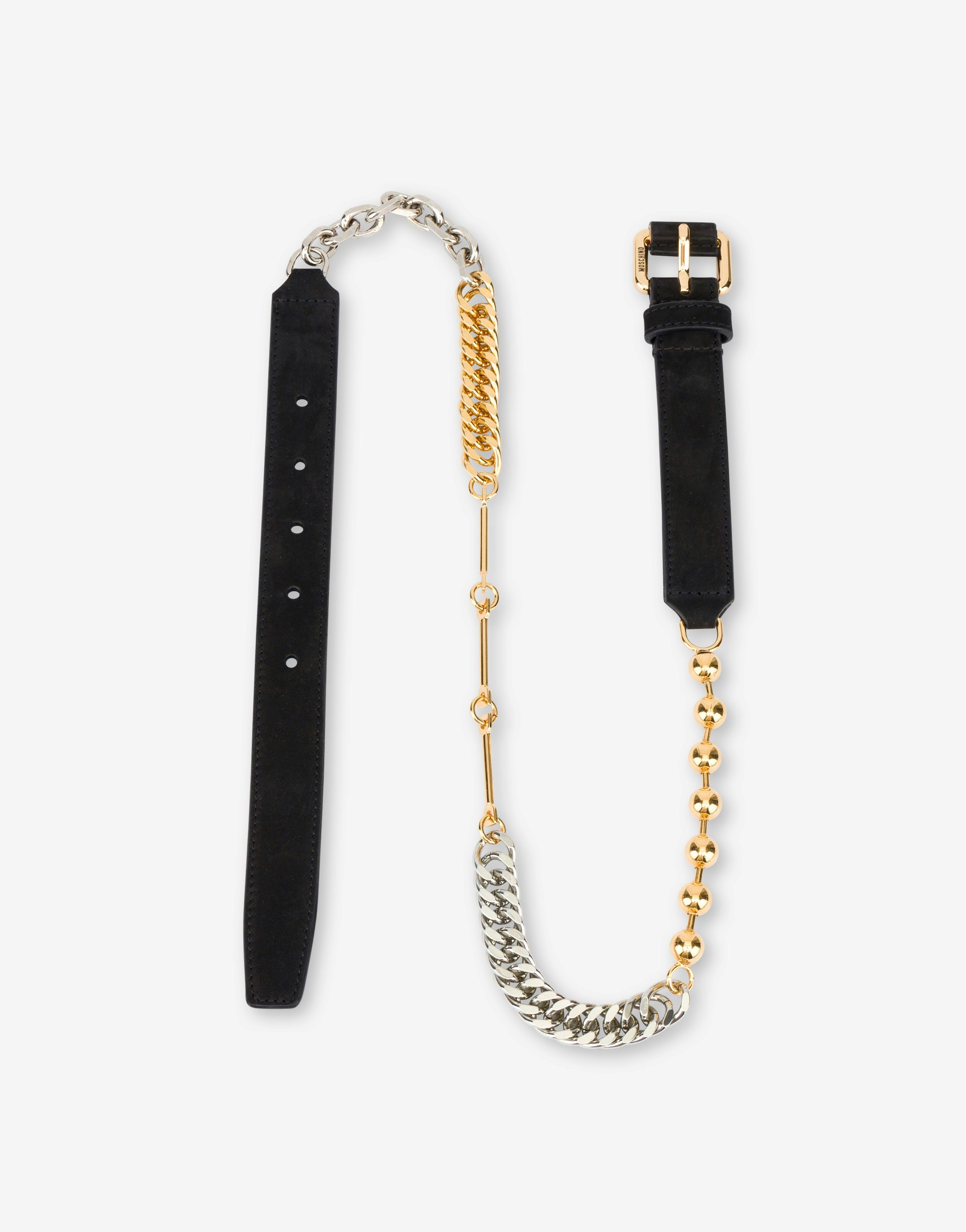 CALFSKIN BELT WITH CHAINS - 2