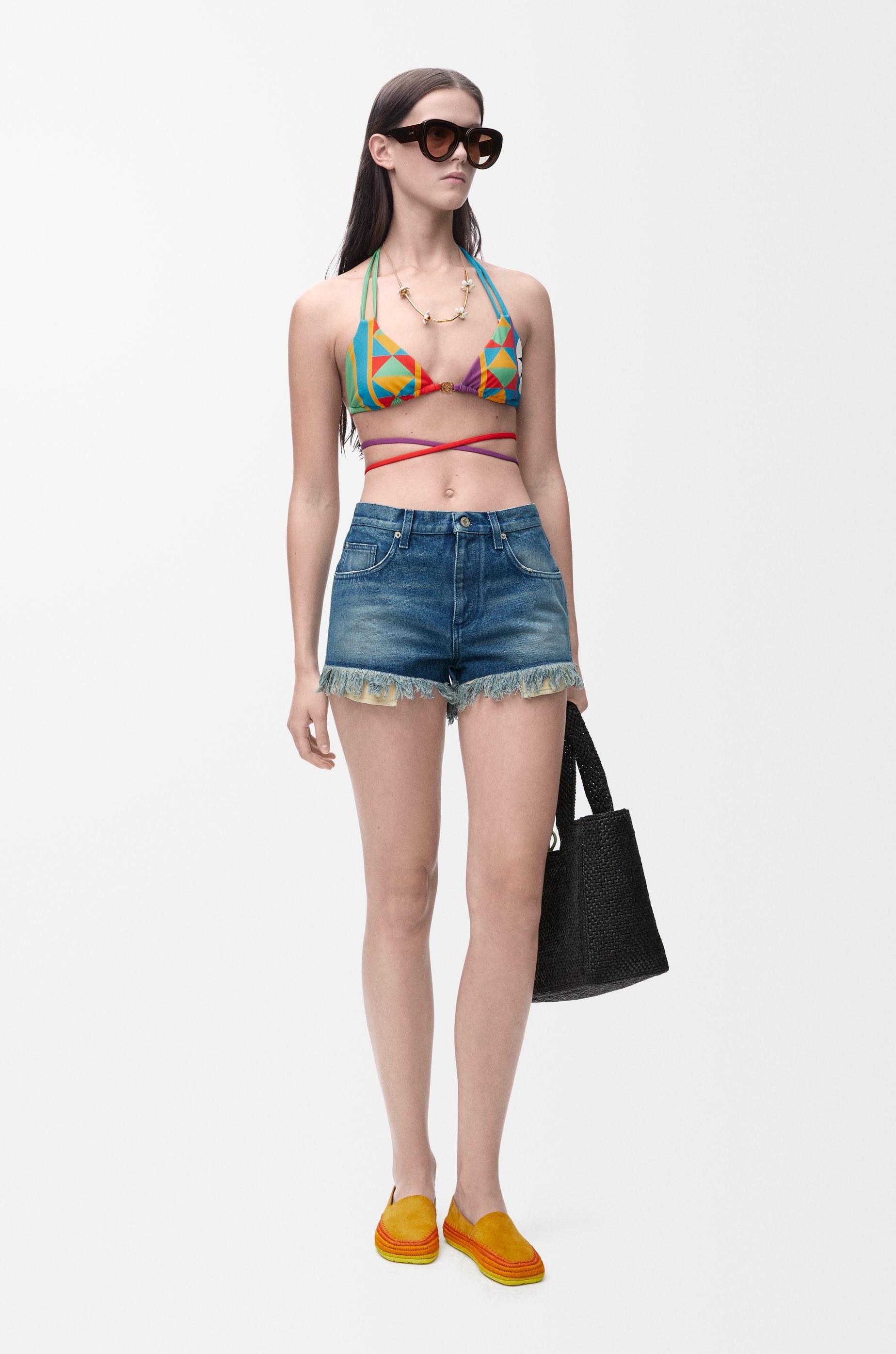 Anagram shorts in denim - 2