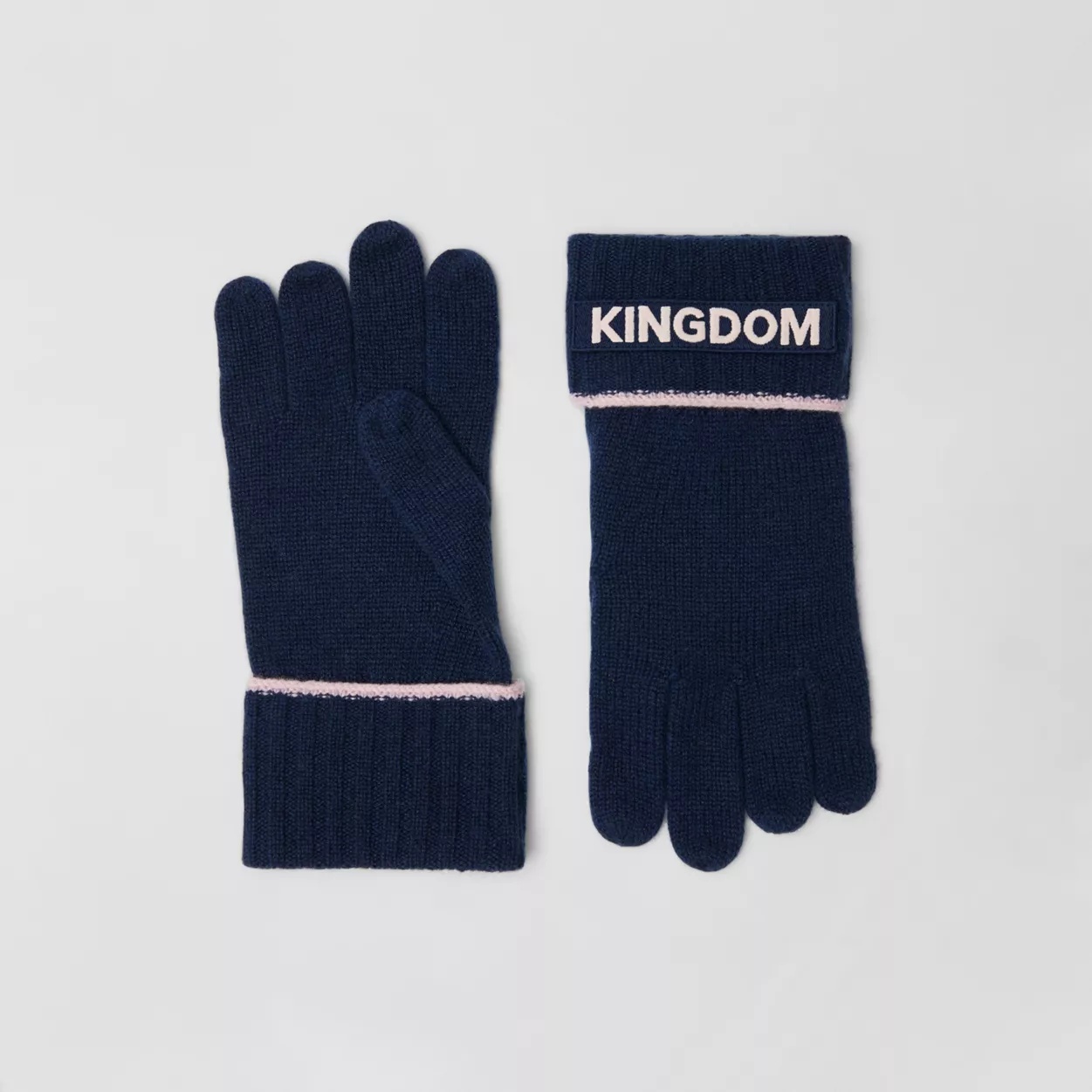 Kingdom and Logo Appliqué Cashmere Gloves - 1