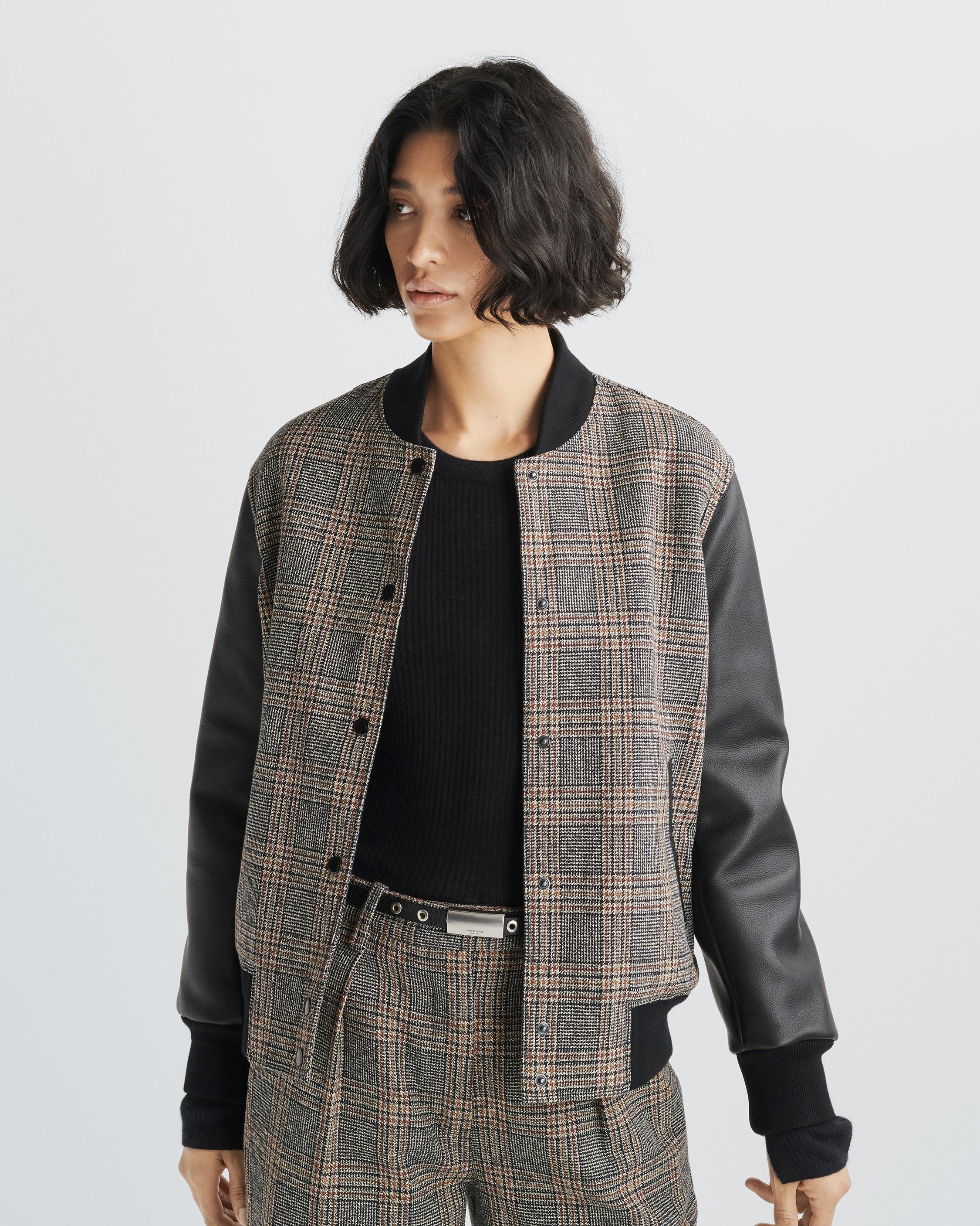 rag & bone Mace Cotton Leather Bomber Relaxed Fit Jacket | REVERSIBLE