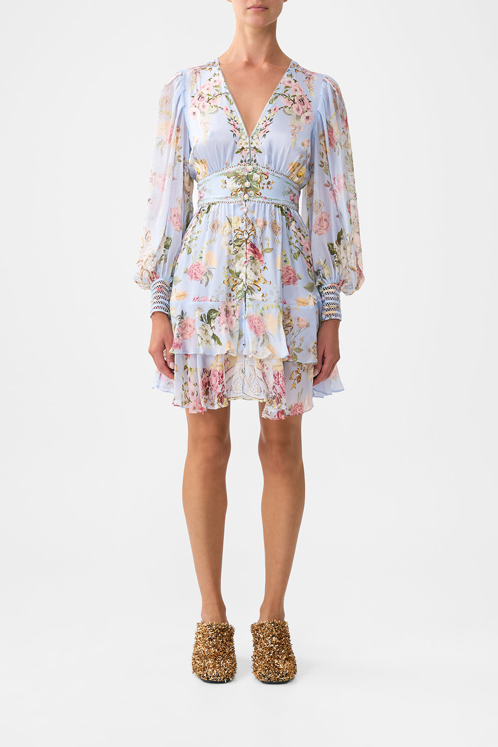 BUTTON FRONT FRILL DRESS - 2