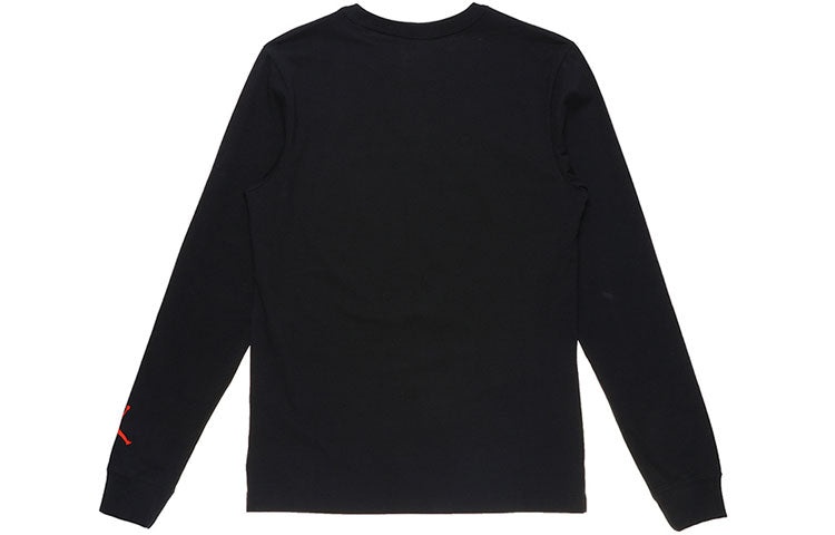 Air Jordan Brand Holiday Casual Sports Round Neck Alphabet Printing Long Sleeves Black DC9794-010 - 2