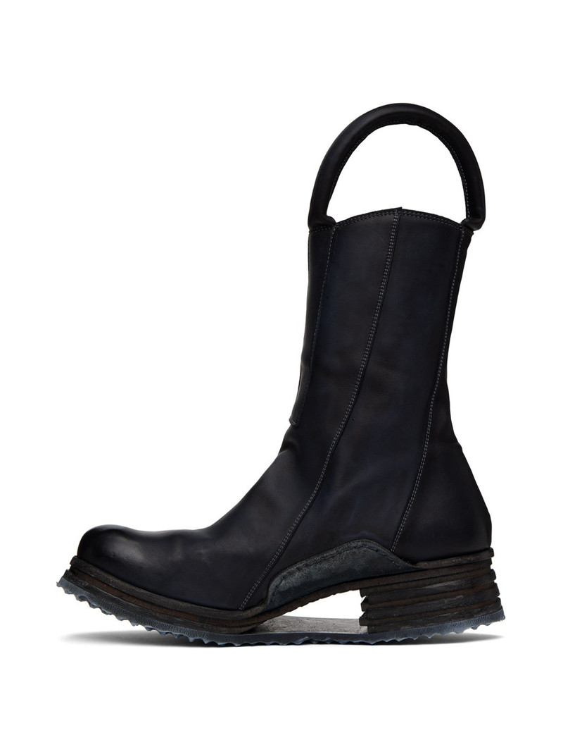 Boris Bidjan Saberi Black Pull-Loop Boots outlook