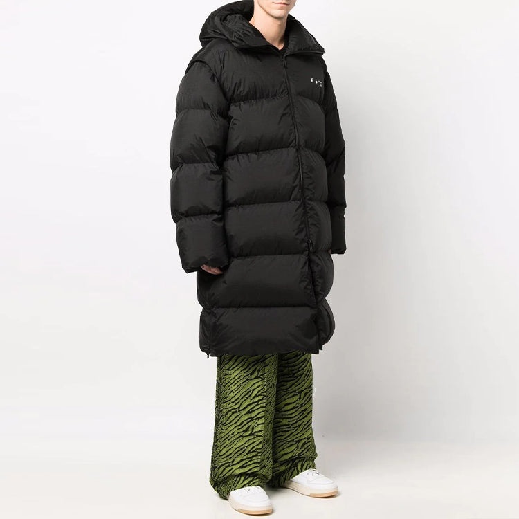 Off-White Down-feather Mid-length Coat 'Black' OMED037F21FAB0011001 - 4