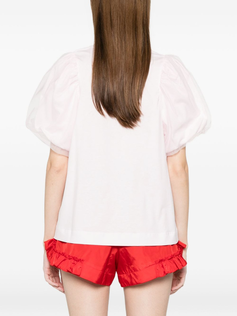 puff-sleeve flower T-shirt 4