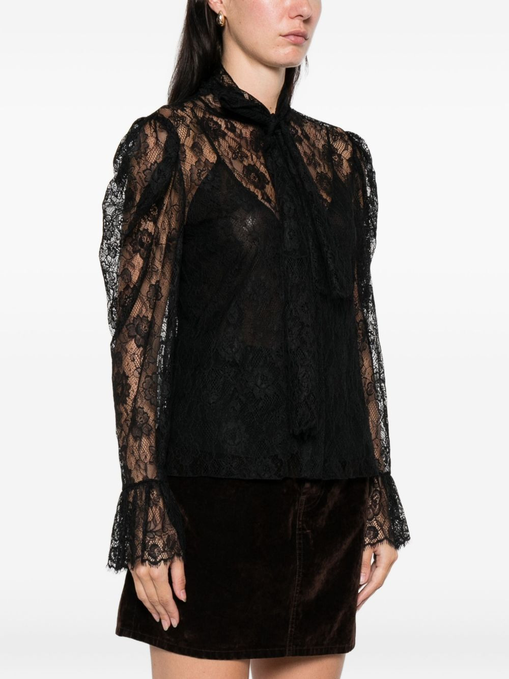 floral-lace blouse - 3