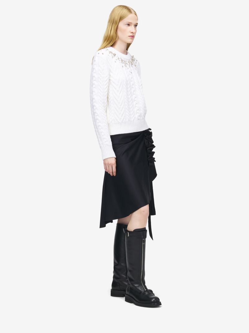 Crystal Embroidery Cable Knit Jumper 4