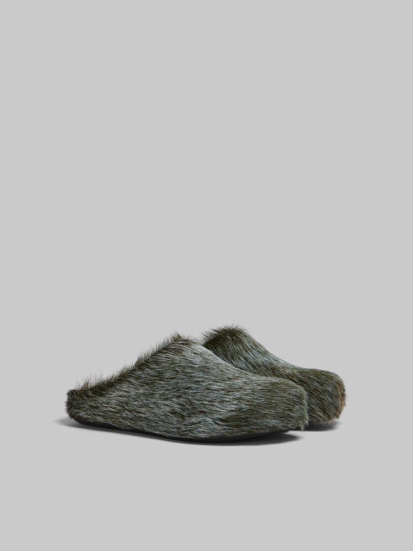 BLUE-GREY LONG HAIR CALFSKIN FUSSBETT SABOT - 2
