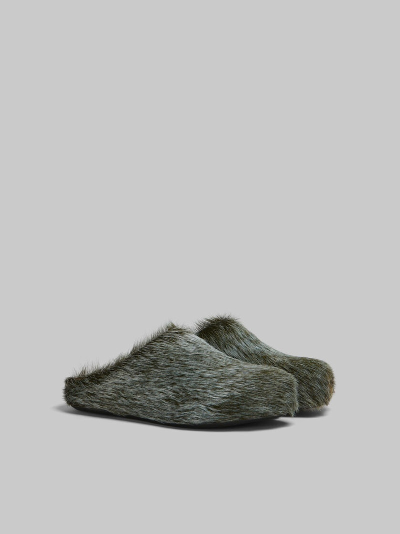 BLUE-GREY LONG HAIR CALFSKIN FUSSBETT SABOT 2