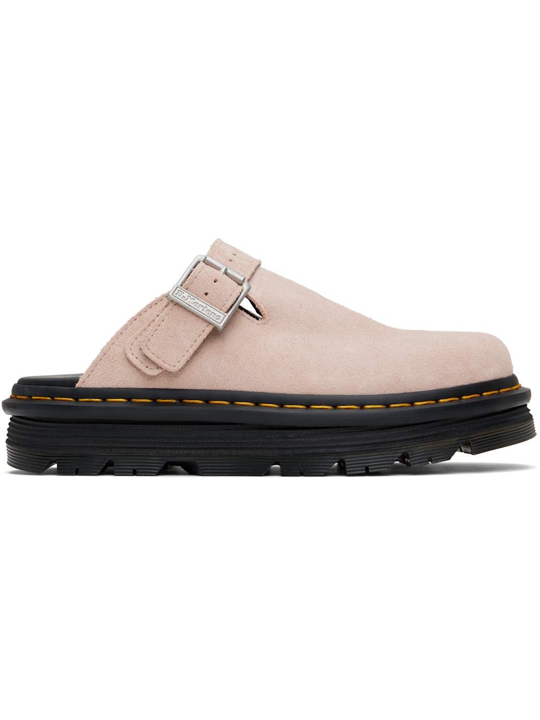 Pink ZebZag Suede Slingback Platform Loafers - 1