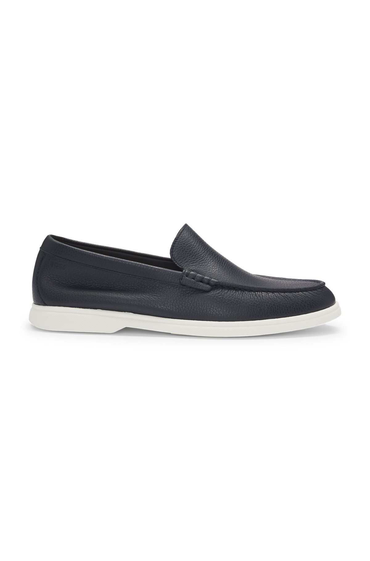 TUMBLED-LEATHER MOCCASINS WITH LOGO DETAIL - 1