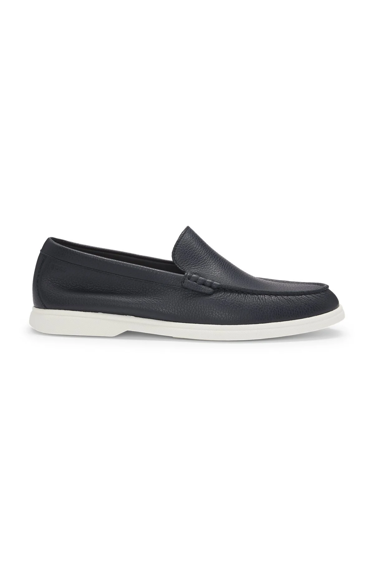 TUMBLED-LEATHER MOCCASINS WITH LOGO DETAIL - 1