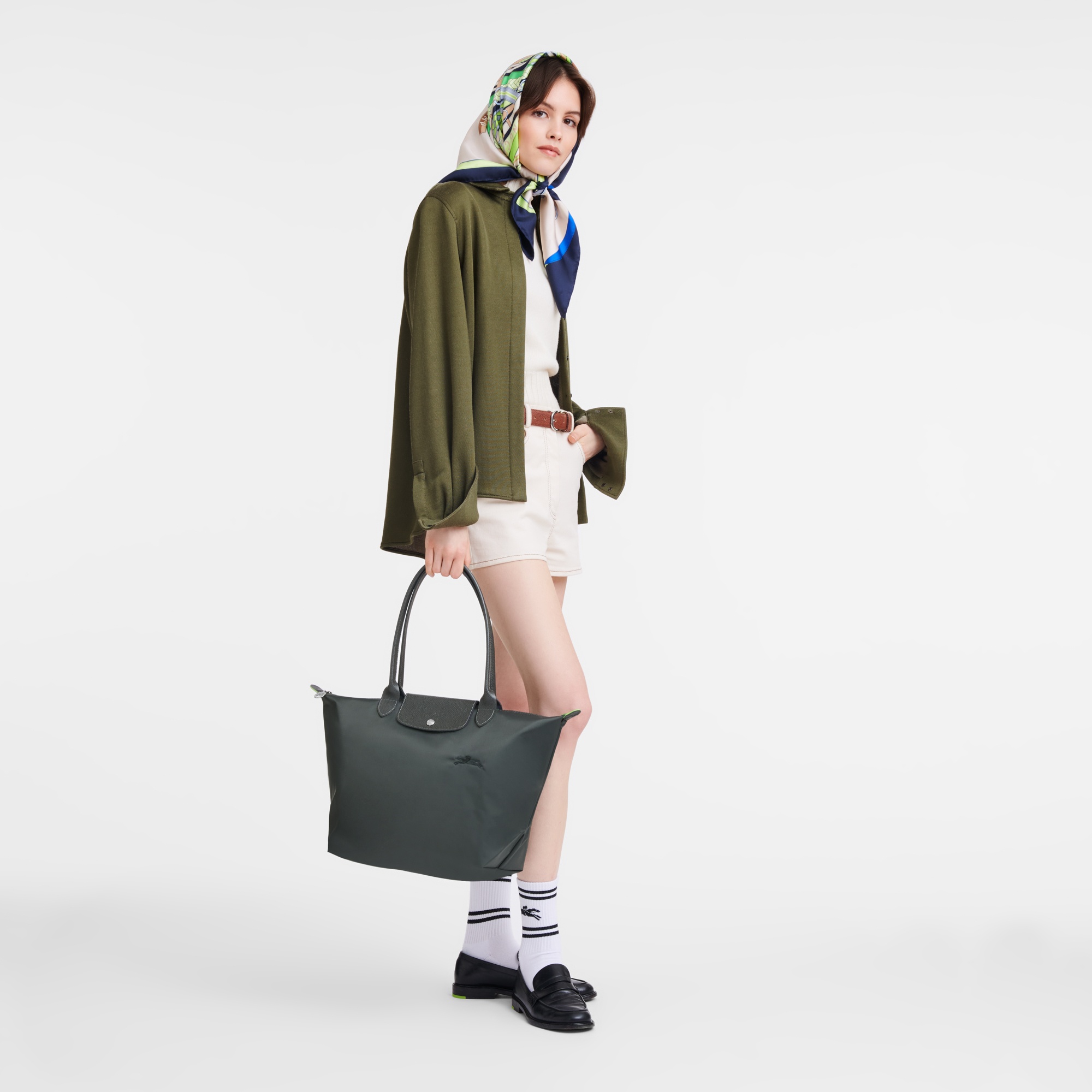 Longchamp Le Pliage Green L Tote bag Graphite - Recycled