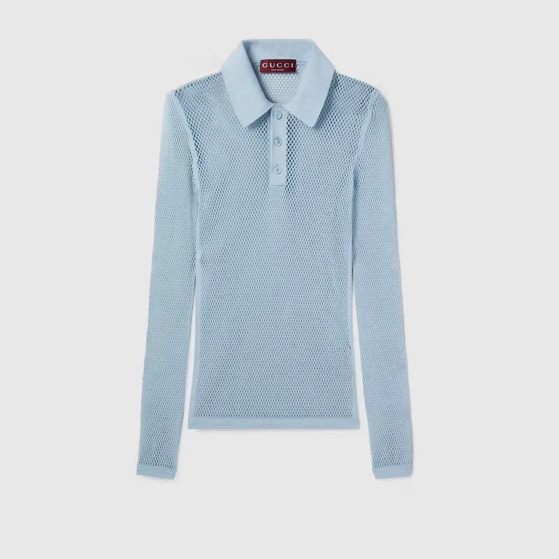 Gucci Embossed Technical Mesh Polo Shirt - 1