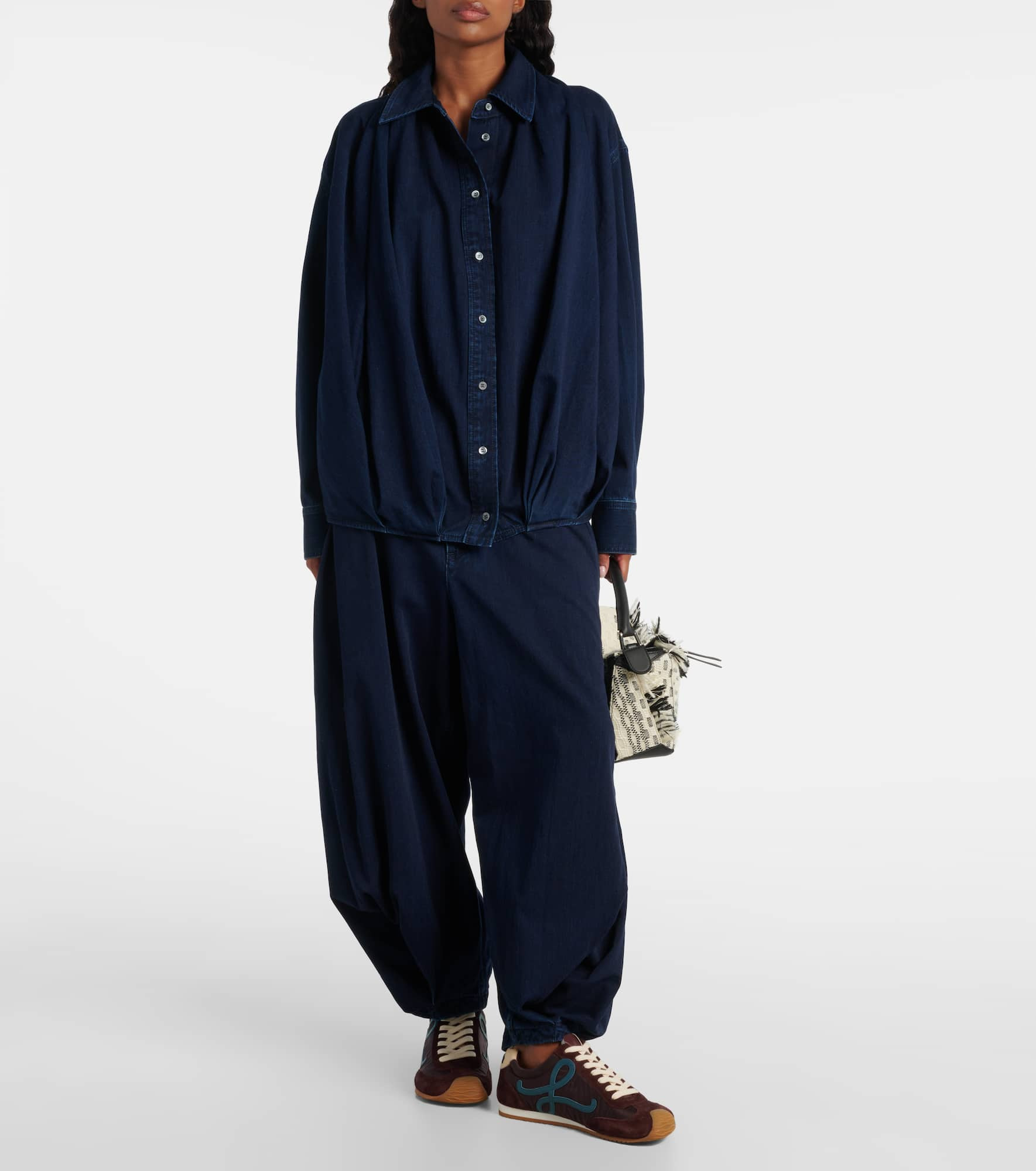 Draped denim shirt - 2