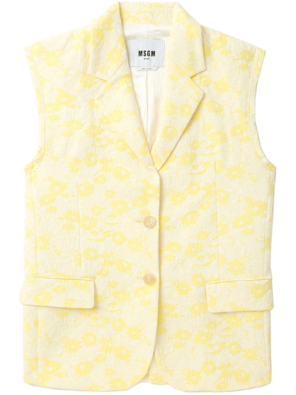 floral jacquard vest - 1