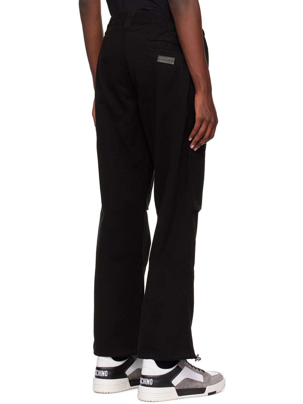 Black Cotton Cargo Pants - 3