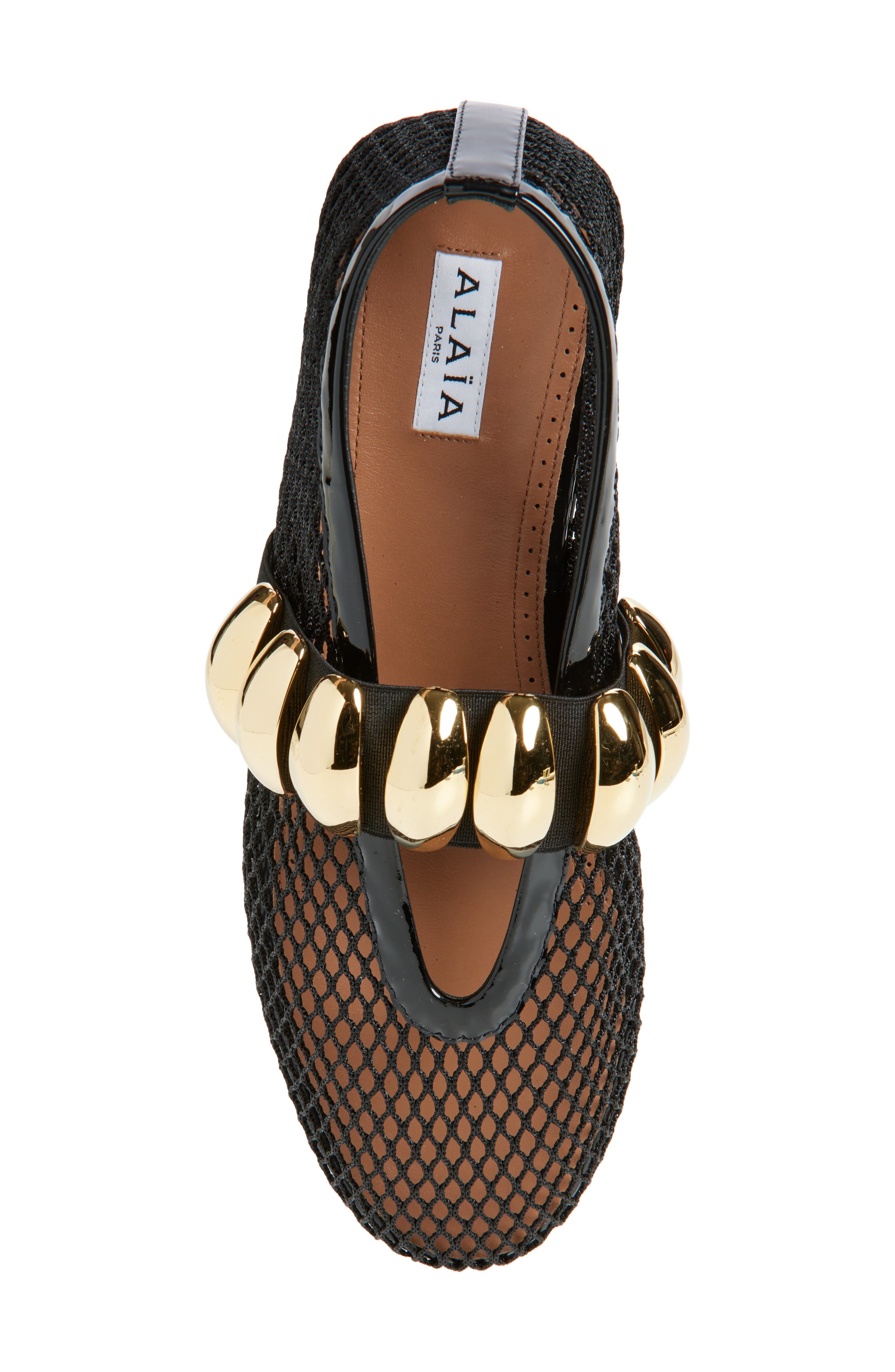 Alaïa Mesh Ballet Flat in Noir at Nordstrom - 5