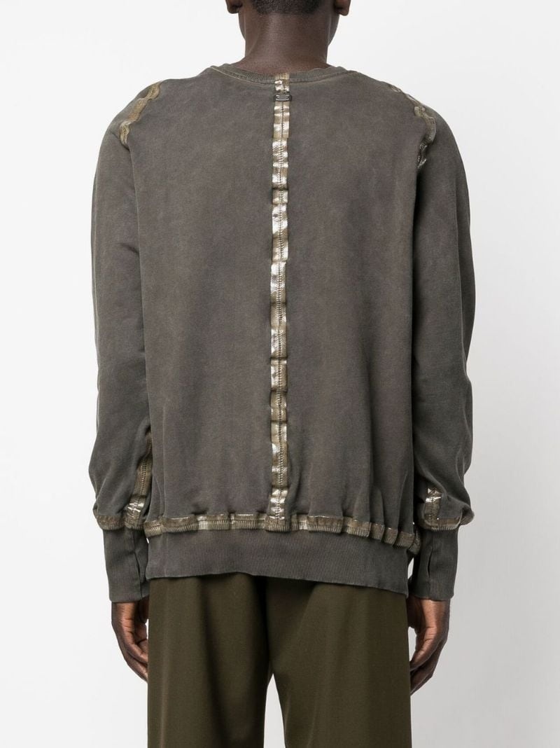 acid-wash crew neck jumper - 6