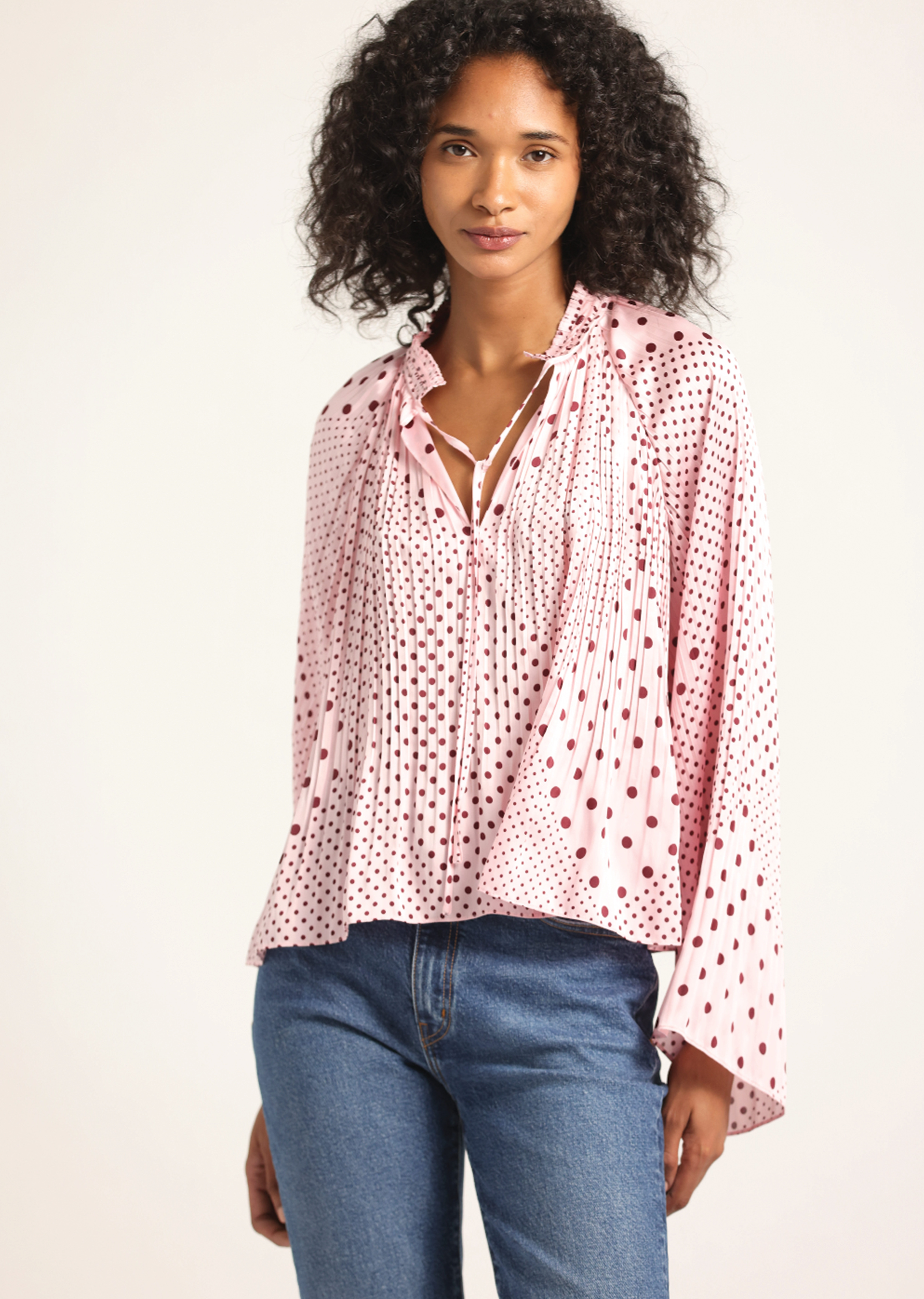 CLAIRA SATIN RAGLAN SLEEVE BLOUSE - 4