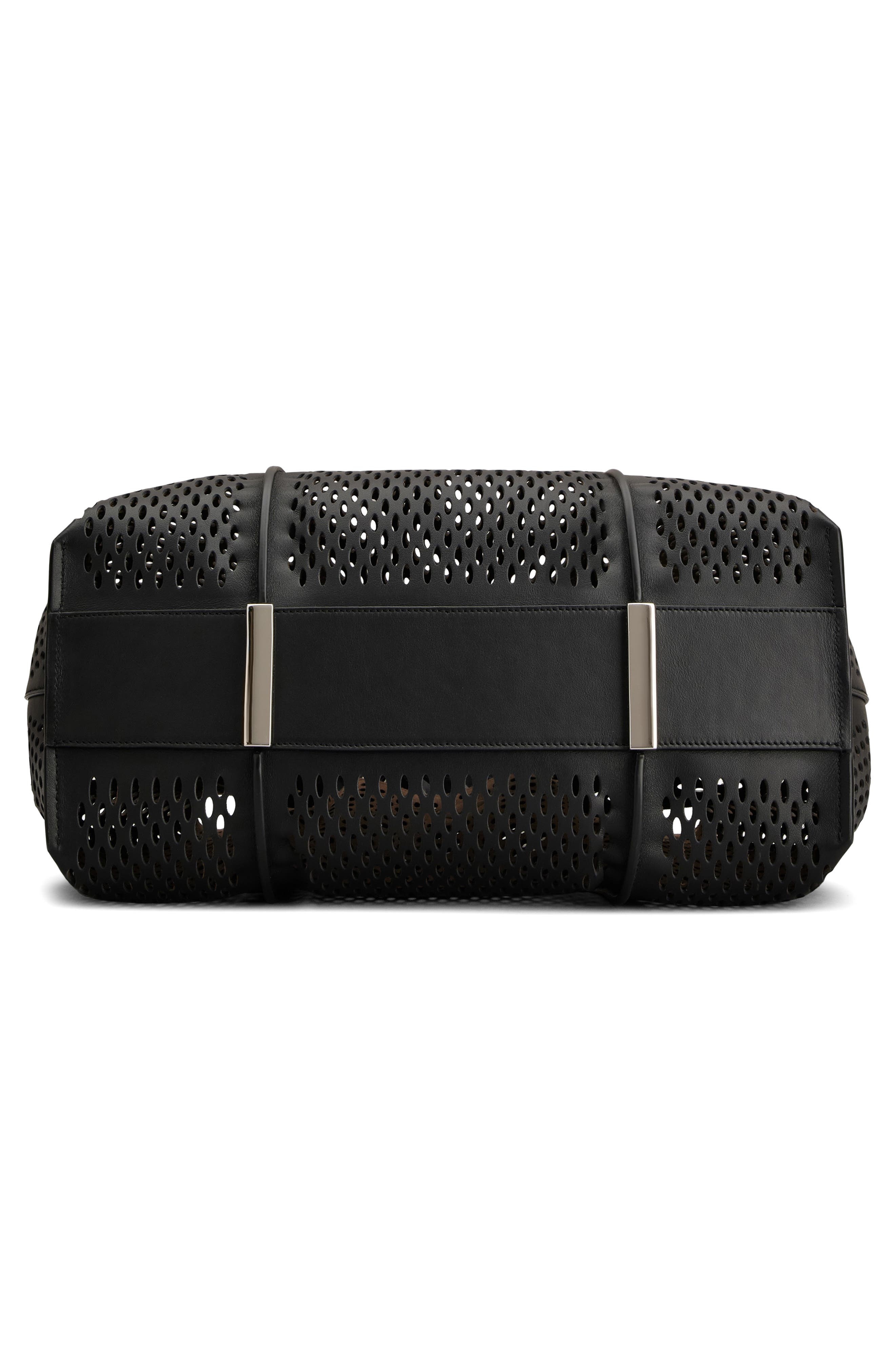 Tod's Medium T Timeless Perforated Leather Shopper in Nero at Nordstrom - 4