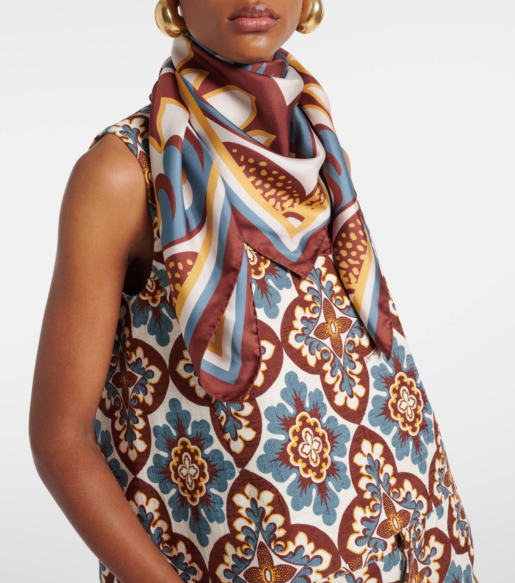 Printed silk twill scarf - 2