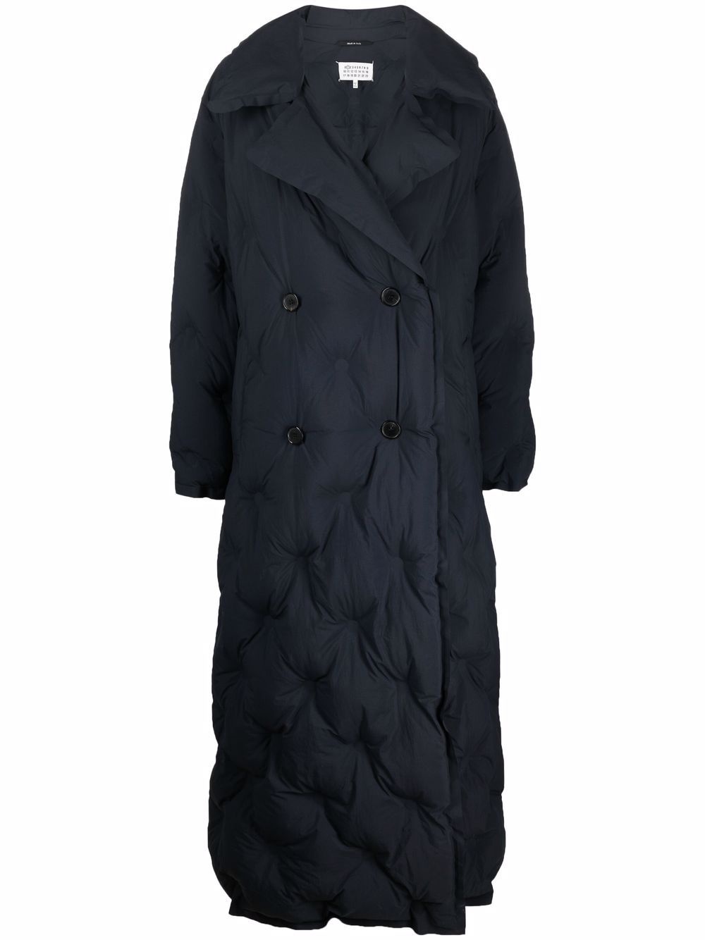 quilted colour-block coat - 1