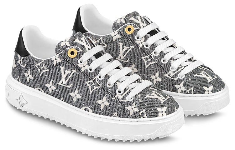 (WMNS) LOUIS VUITTON Time Out Sneakers 'Grey Denim Monogram' 1AAW2Q - 3