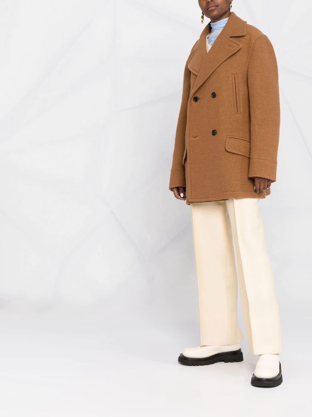 double-breasted short coat - 4