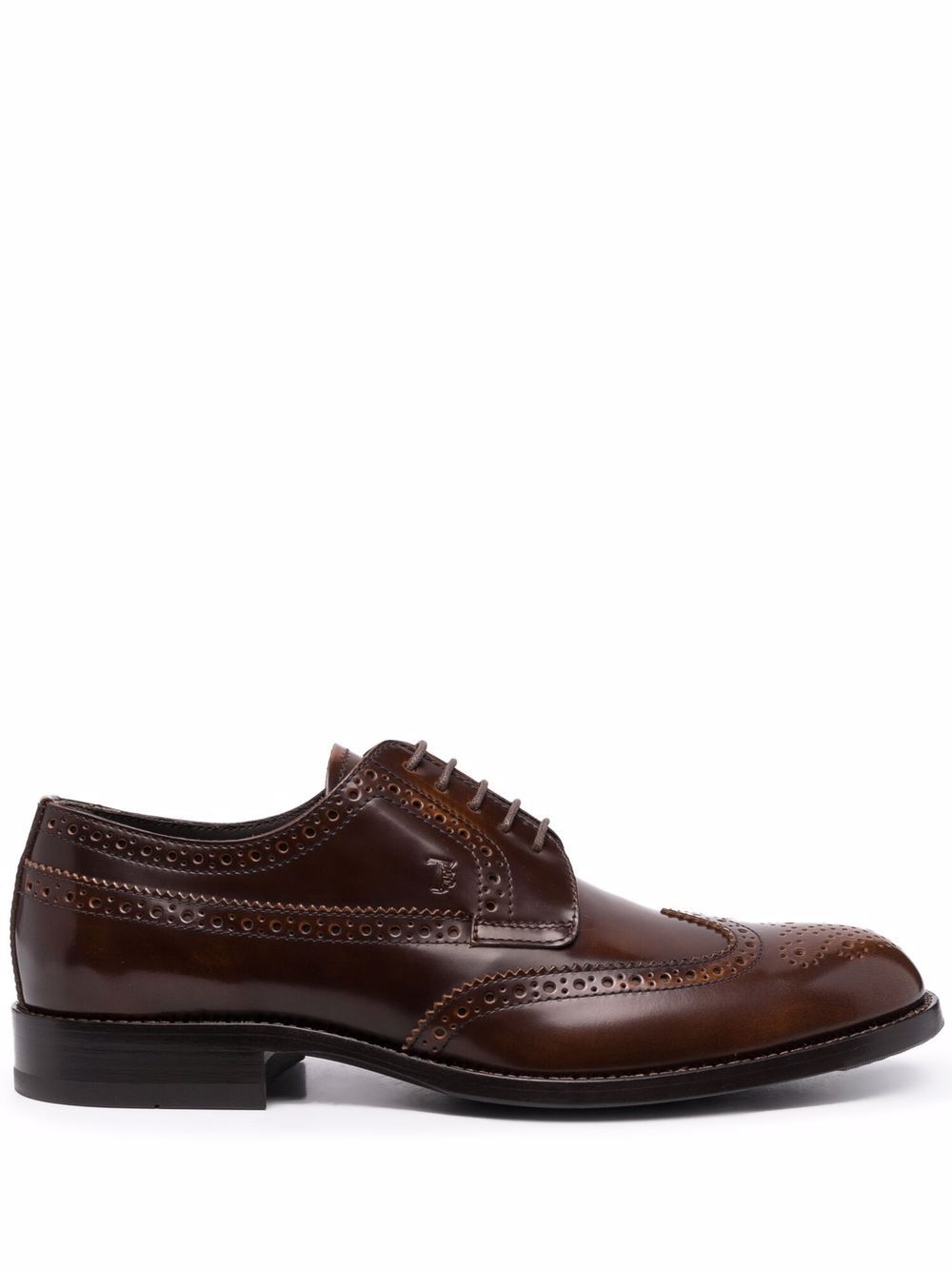 lace-up leather brogues - 1