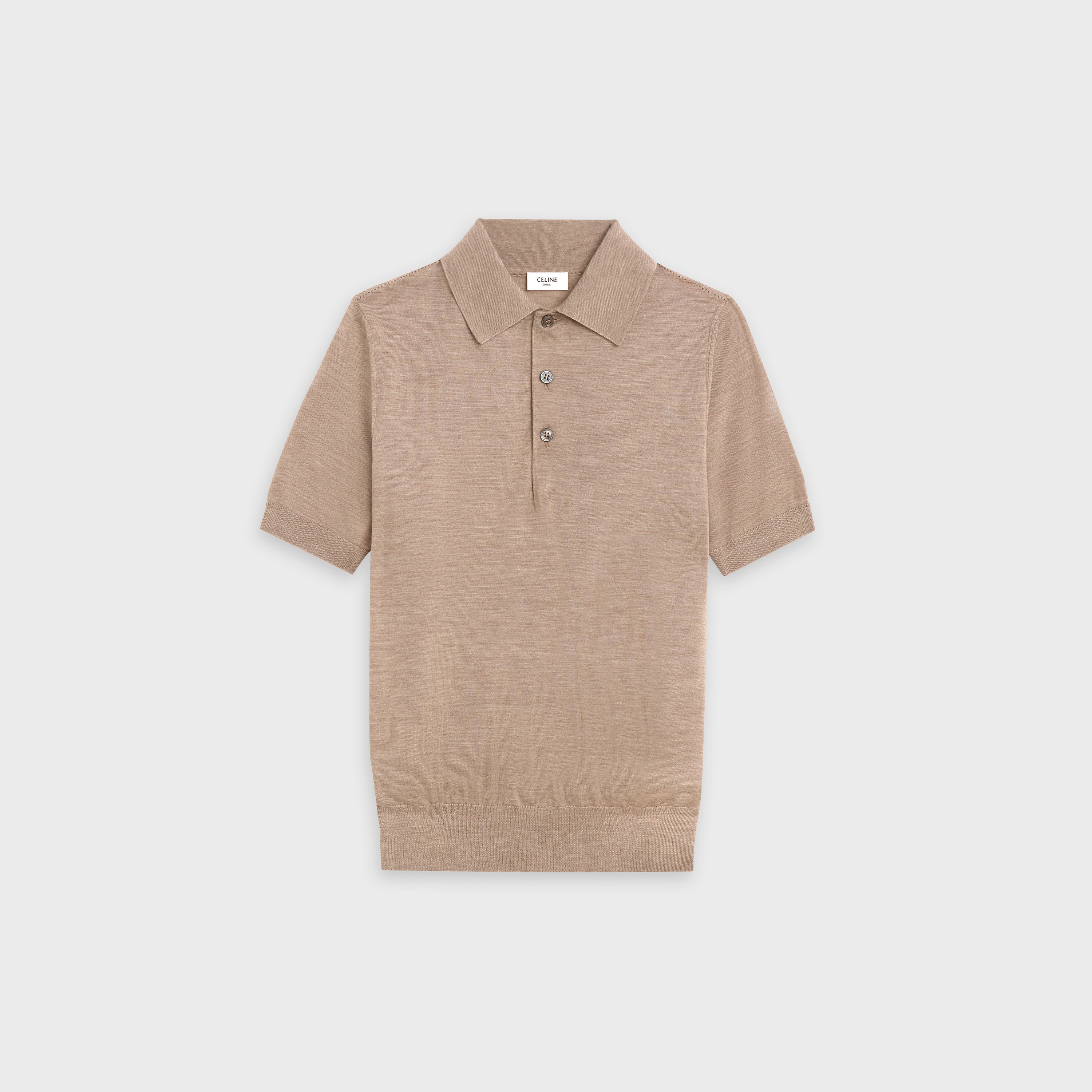 SHORT-SLEEVED POLO SHIRT IN MERINO WOOL - 1