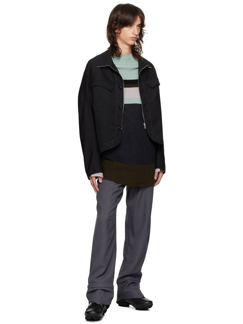 Kiko Kostadinov Blue & Gray Essick Stripe Sweater outlook