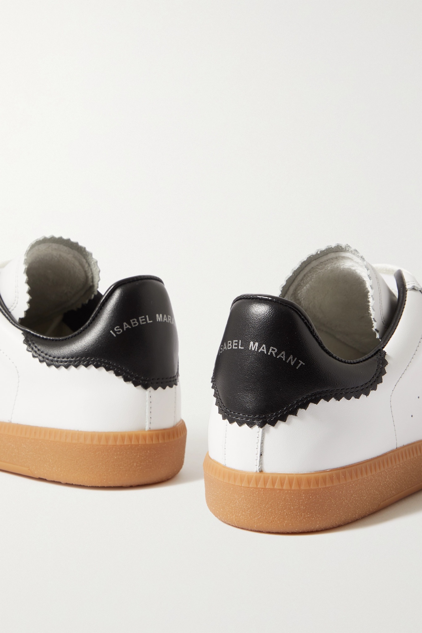 Bryce suede-trimmed perforated leather sneakers - 4