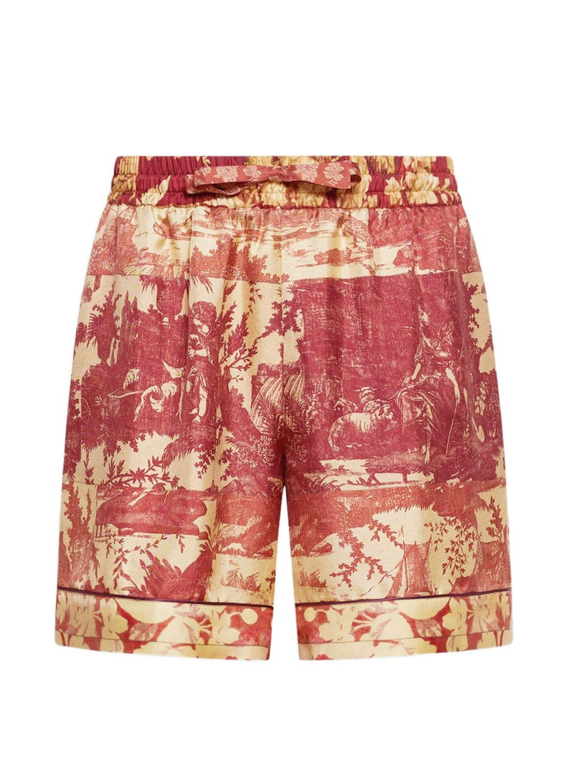 Aloe pastoral print elasticated shorts 1