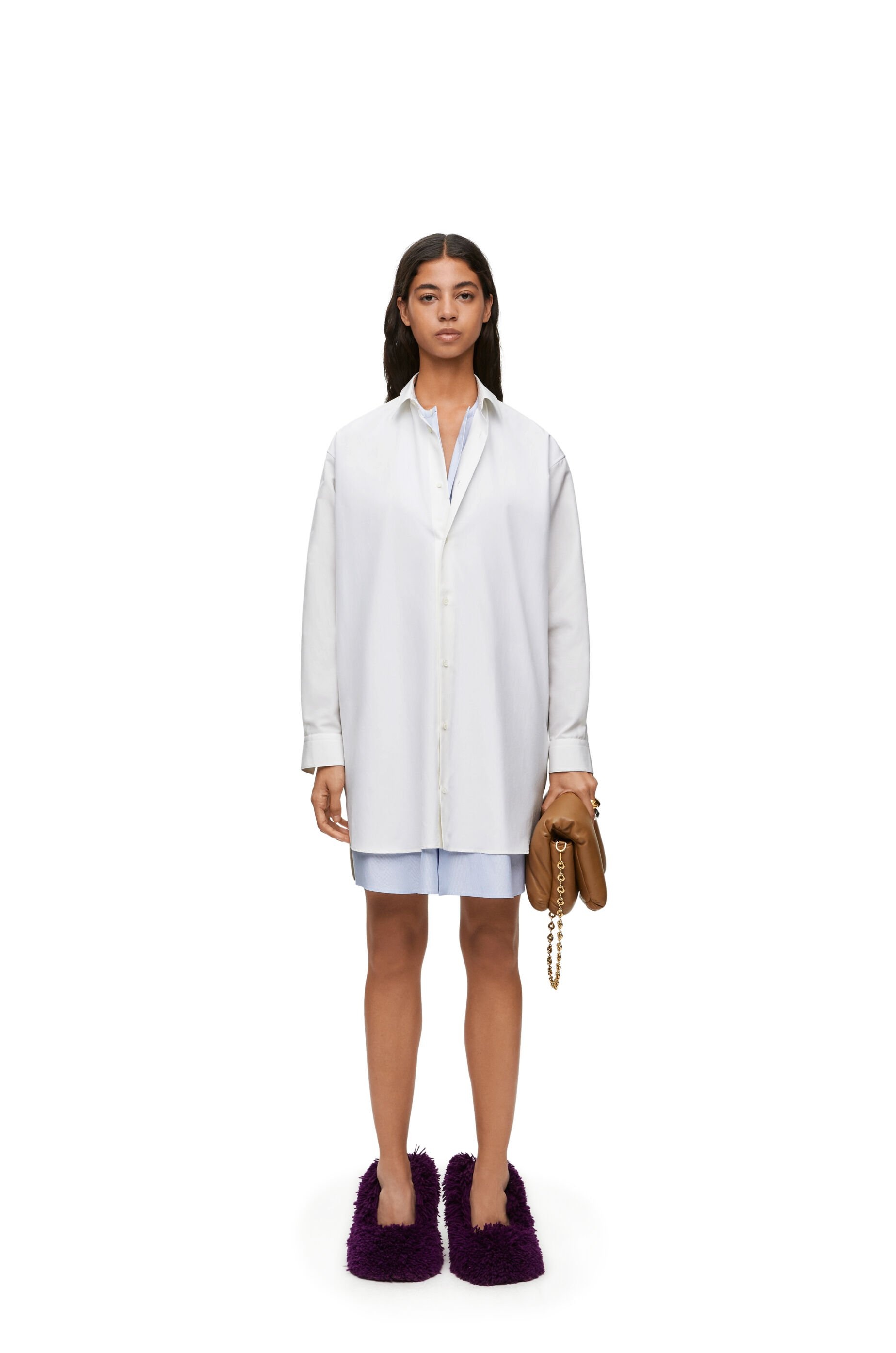 Double layer shirt dress in cotton and silk - 2