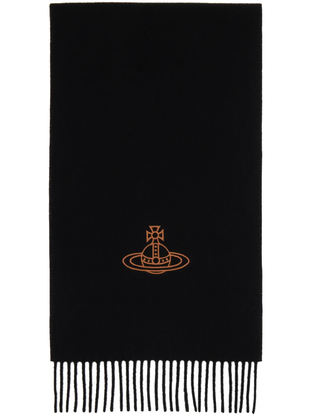 Black Embroidered Scarf - 1