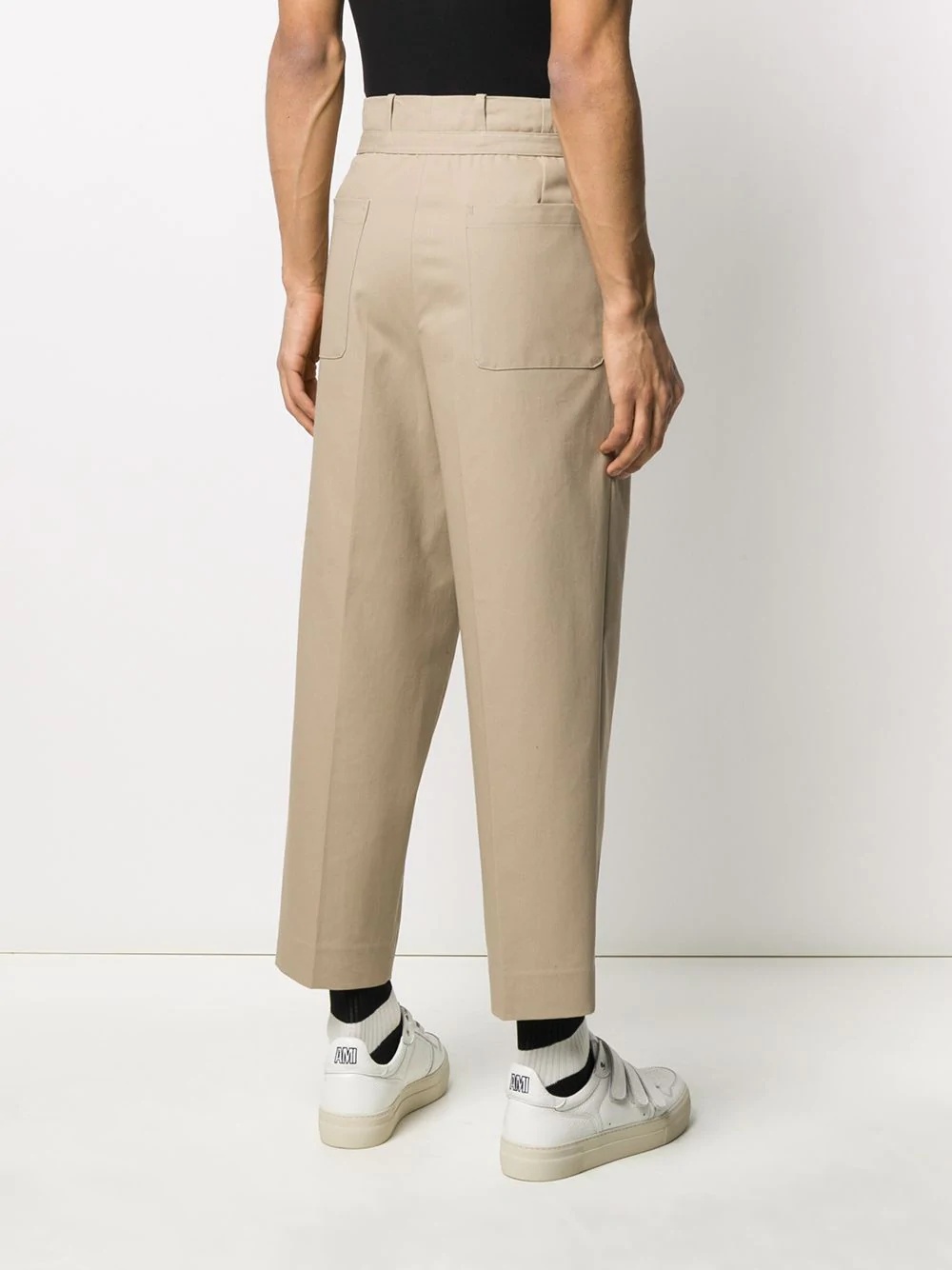 drawstring waist cropped trousers - 4