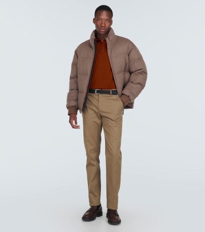 Berluti Leather-trimmed wool sweater outlook