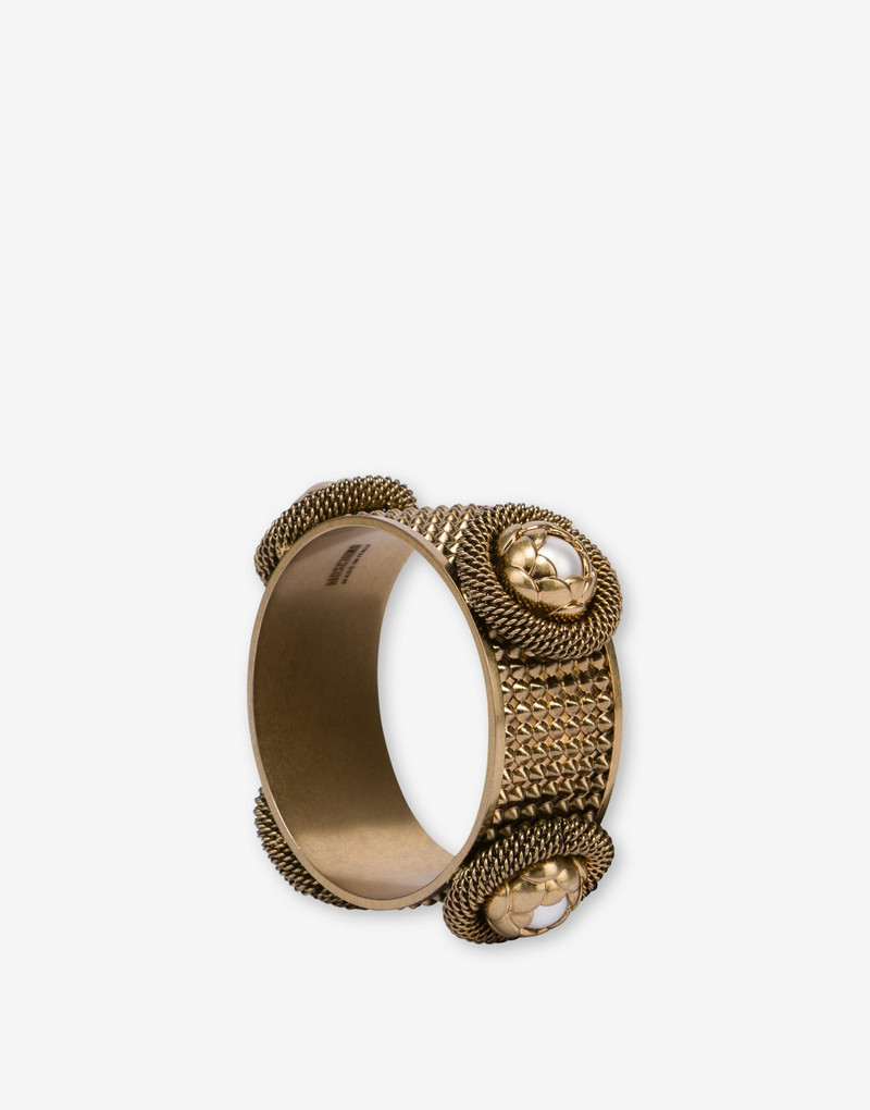 Moschino RIGID BRACELET WITH FLOWERS AND PEARLS outlook