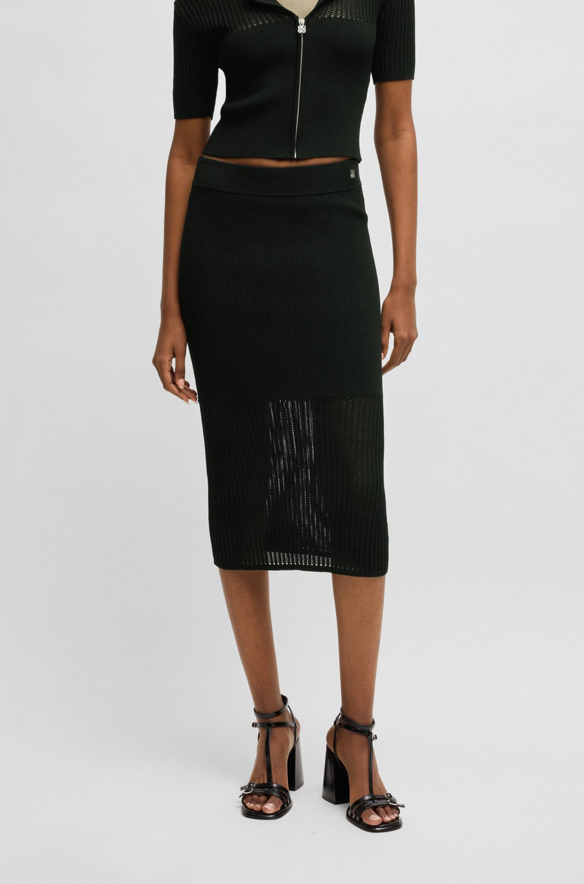 TUBE SKIRT WITH SHEER CROCHET STRUCTURE - 2